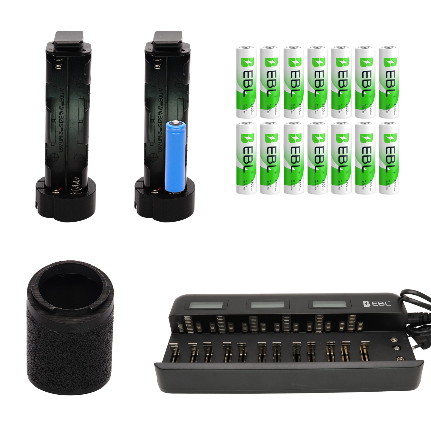 Porta batterie 7x AA per Metz Mecablitz 76 MZ-5, 70 MZ-5, 50 MZ-5