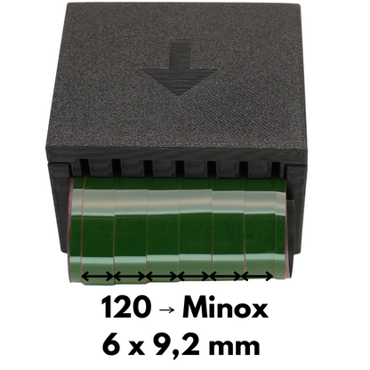 Taglierina per pellicola 9,2mm per fotocamere Minox 8x11 (da 35mm/120/16mm)