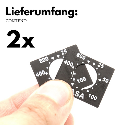 ISO badge replacement (2 pieces) for Minox 35 GT, GL, ML & EL