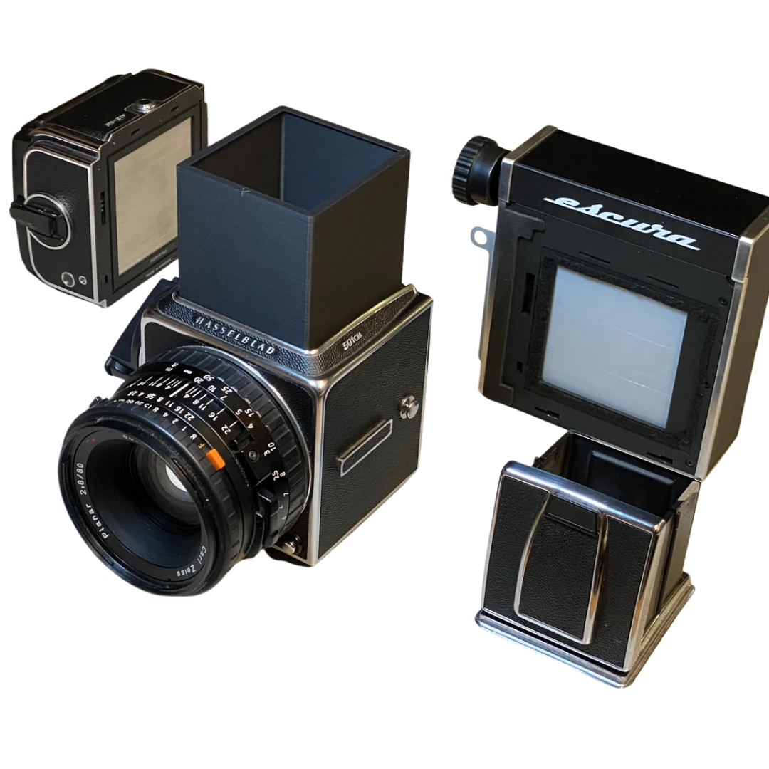 Juego de adaptadores de enfoque para Escura Hasselback en Hasselblad 500